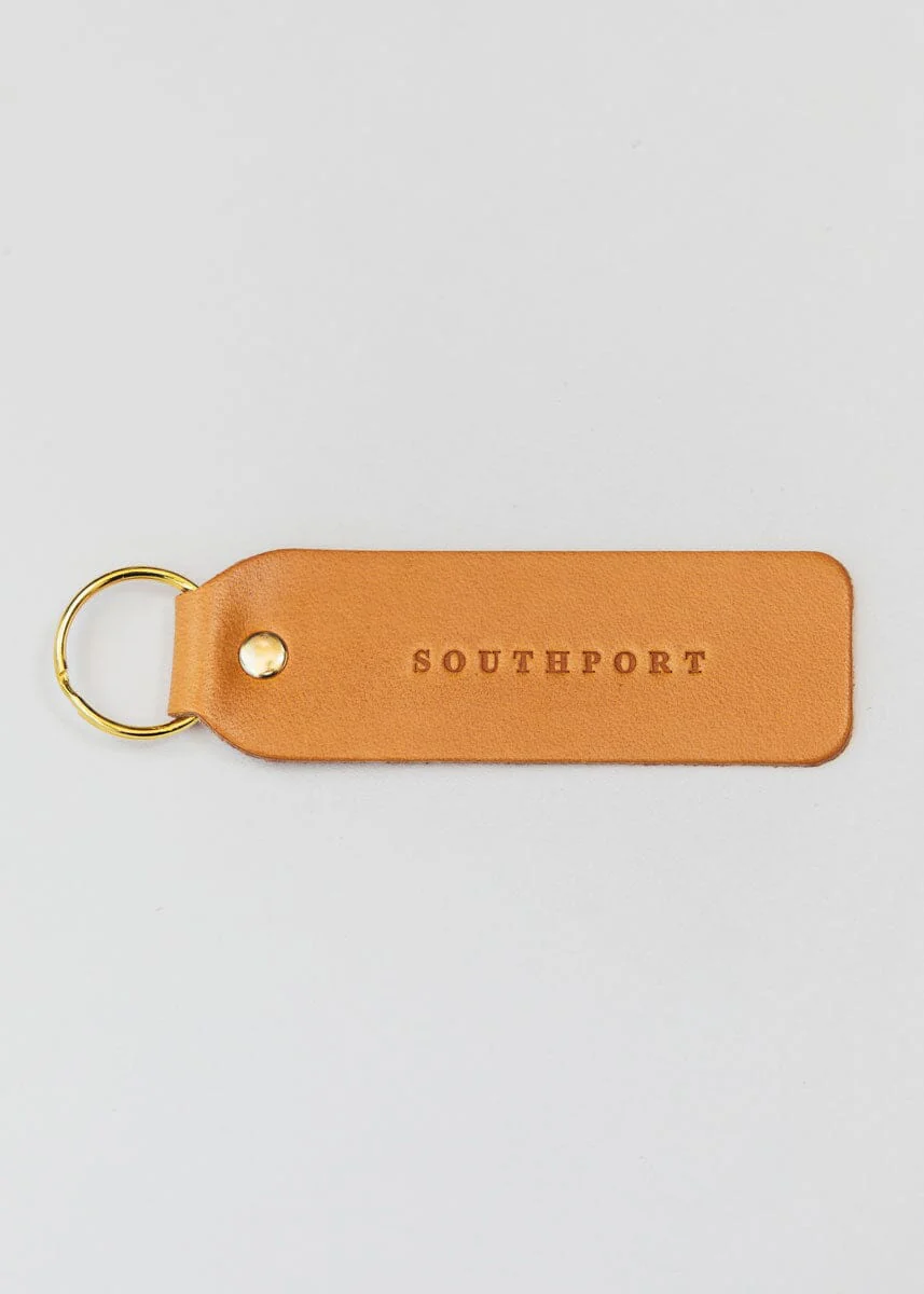Hand Stamped Leather Keychain - Southport - Image 4