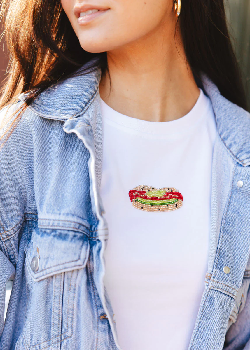 Hot Dog Beaded Baby Tee - Image 3