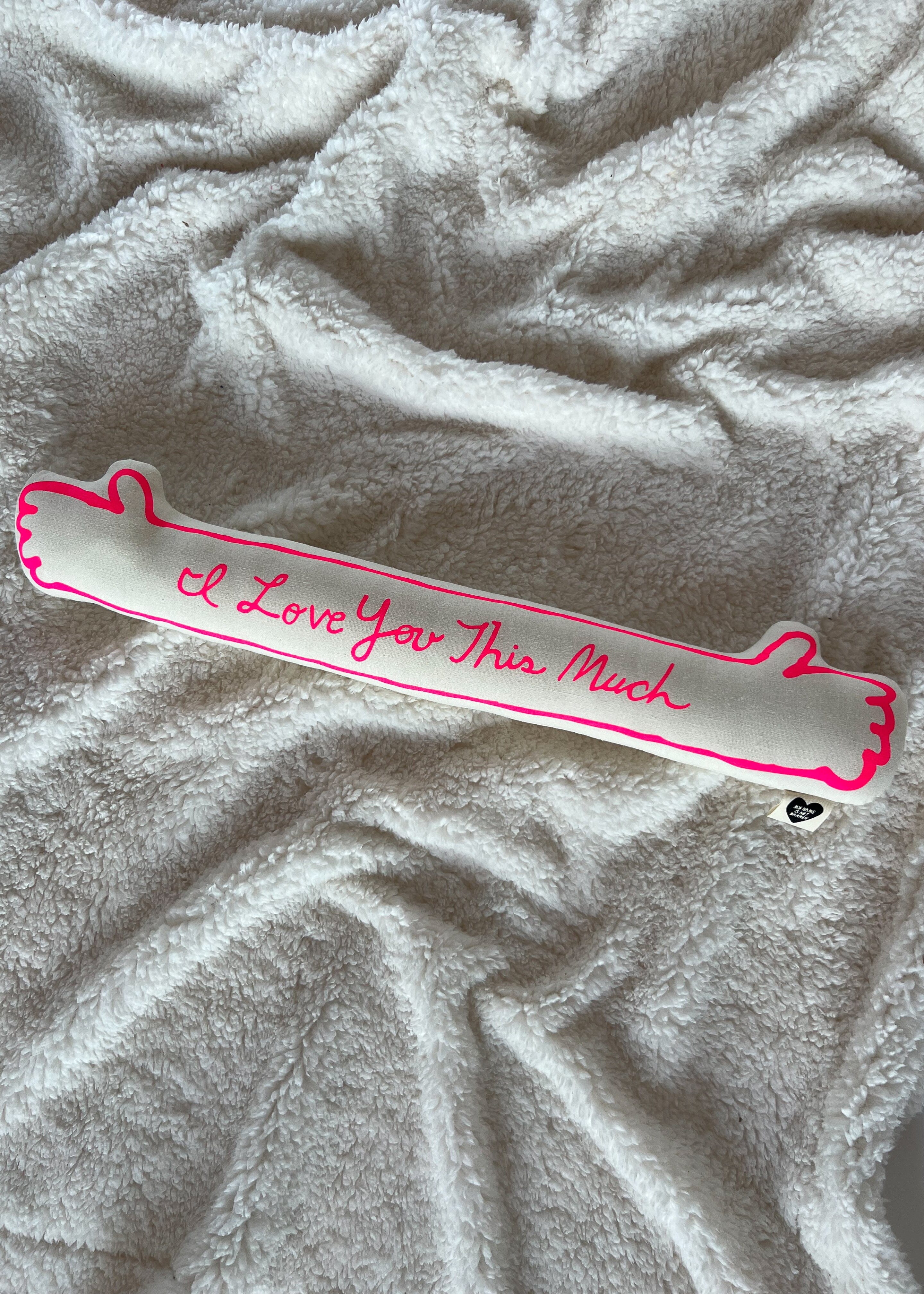 I Love You This Much Plush Pillow - Pink - Image 2