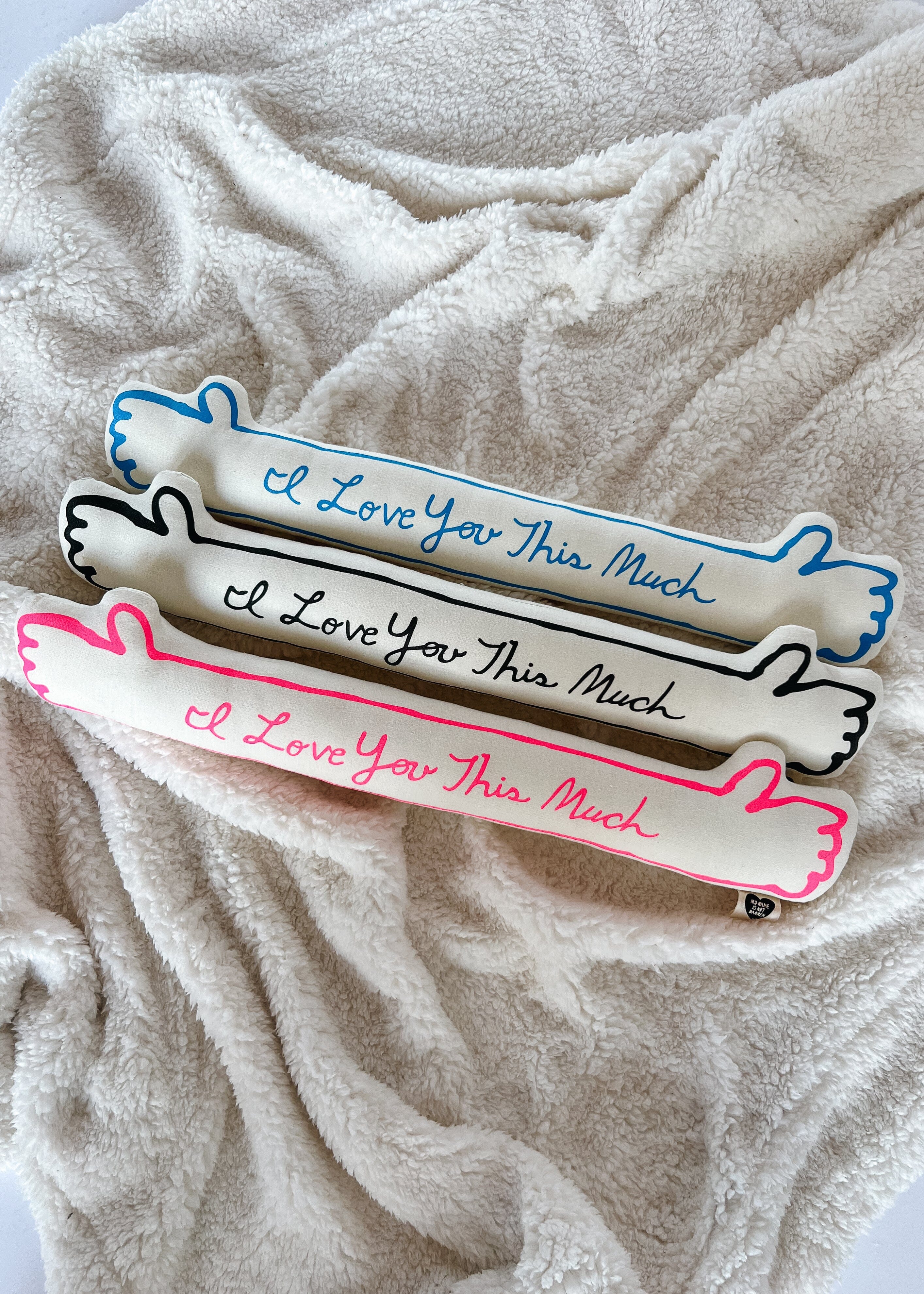 I Love You This Much Plush Pillow - Pink - Image 3