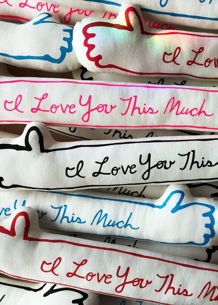 I Love You This Much Plush Pillow - Pink - Image 4