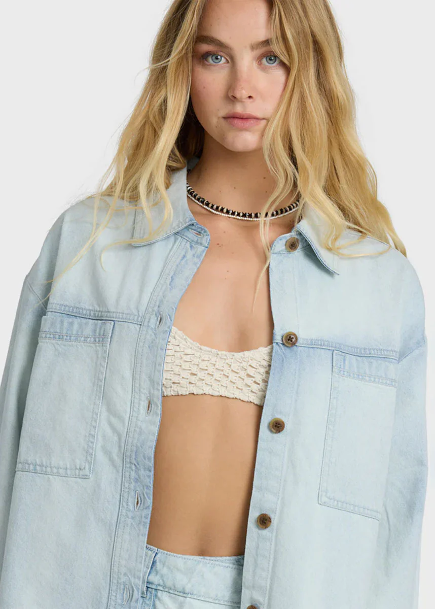 Jade Saltwashed Long Sleeve Top - Blue Mist - Image 4