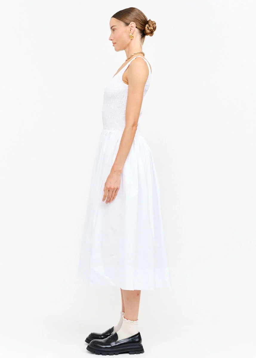 Jayleen Smocked Midi Dress - Off White - Image 2