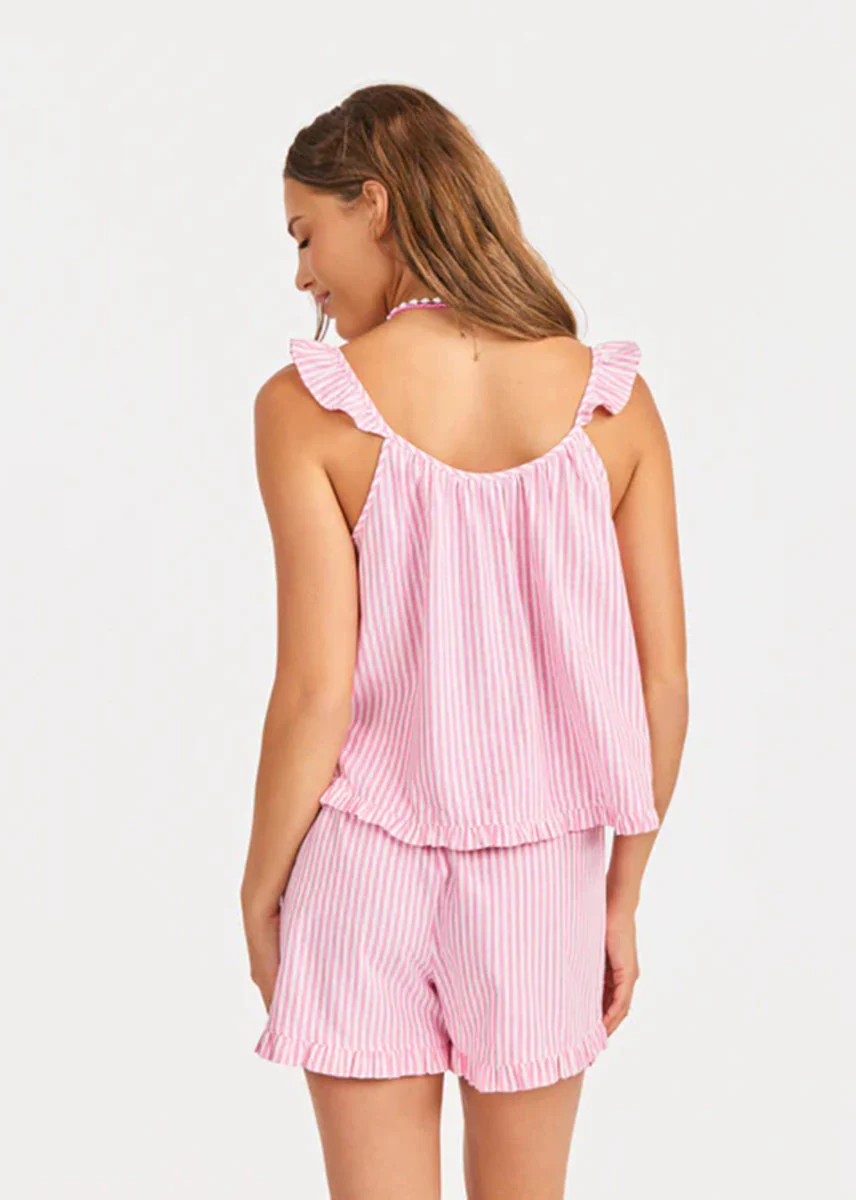 Jetset Ruffle Top & Shorts Set - Pink Ivory - Image 5