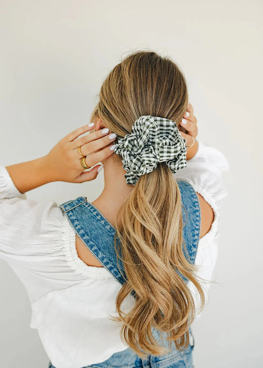 Jumbo Gingham Scrunchie - Aspen - Image 2