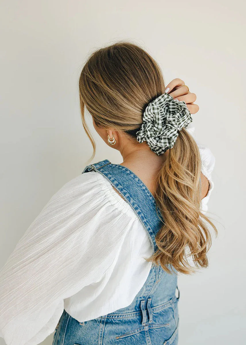 Jumbo Gingham Scrunchie - Aspen - Image 3