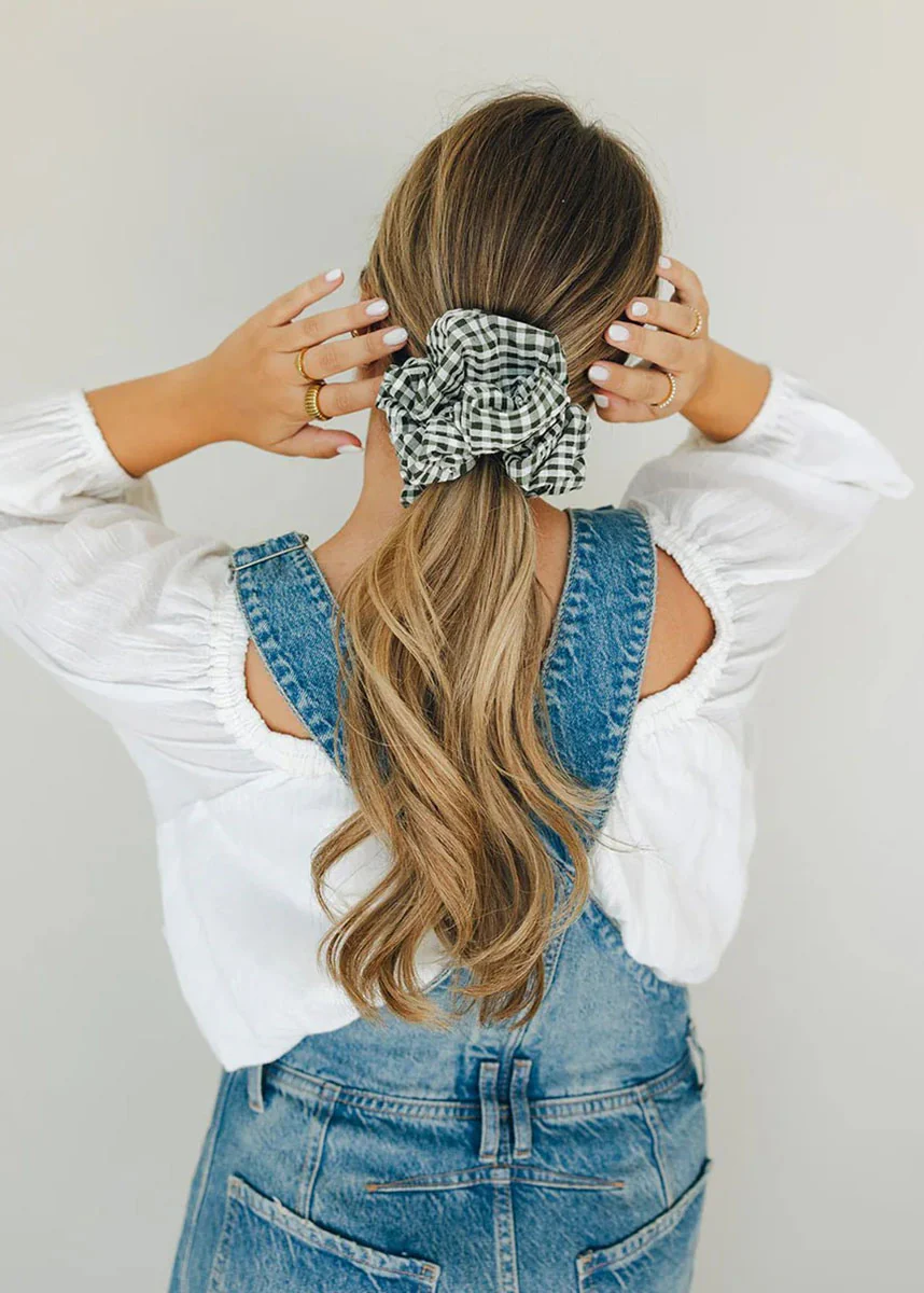 Jumbo Gingham Scrunchie - Aspen - Image 4