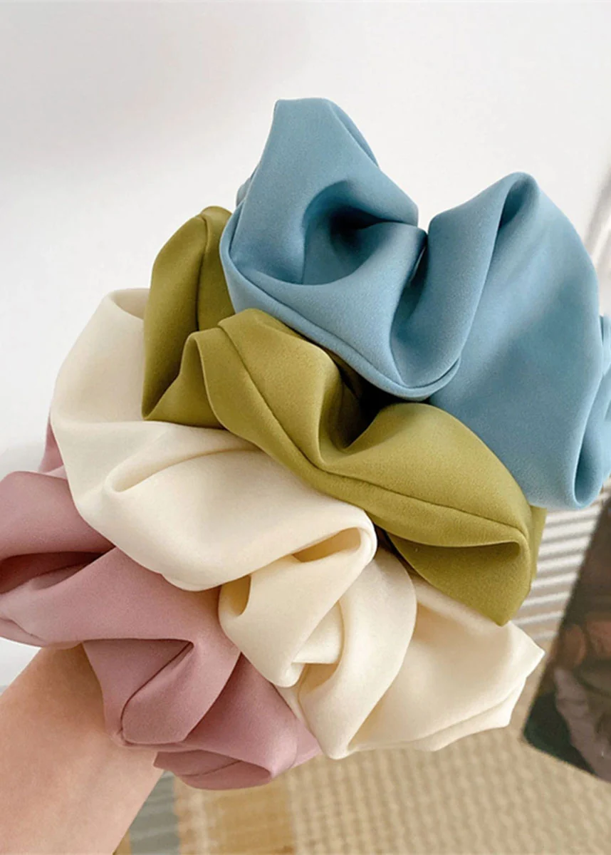 Jumbo Silk Scrunchie - Green - Image 2