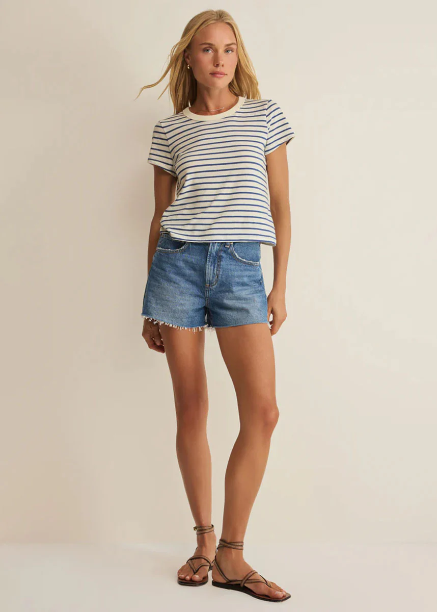 Junie Striped Tee - True Navy - Image 4