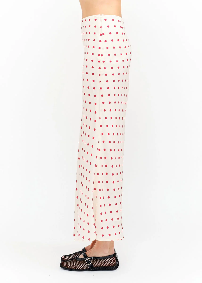 Kalila Polka Dot Maxi Skirt - Cream - Image 3