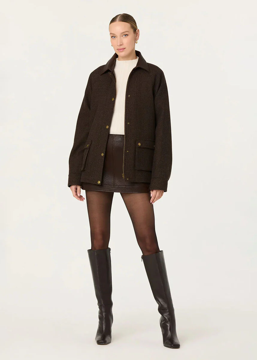 Kareen Mini Skirt - Dark Brown - Image 6