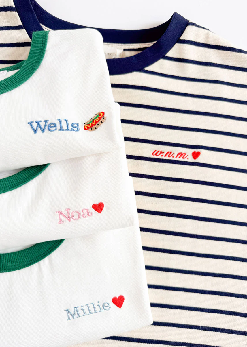 Landon Striped Tee - Natural Navy - Image 6