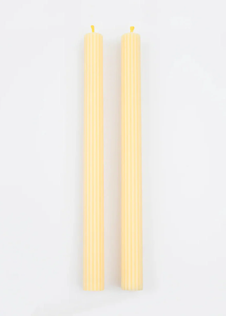 Lemon Sherbet Yellow Table Candles - Image 2