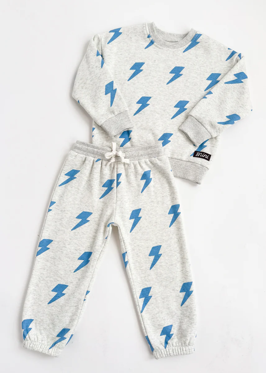 Lightning Bolt Sweatsuit Set - Blue - Image 2
