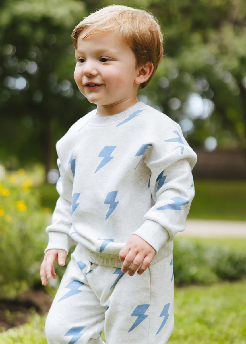 Lightning Bolt Sweatsuit Set - Blue - Image 3