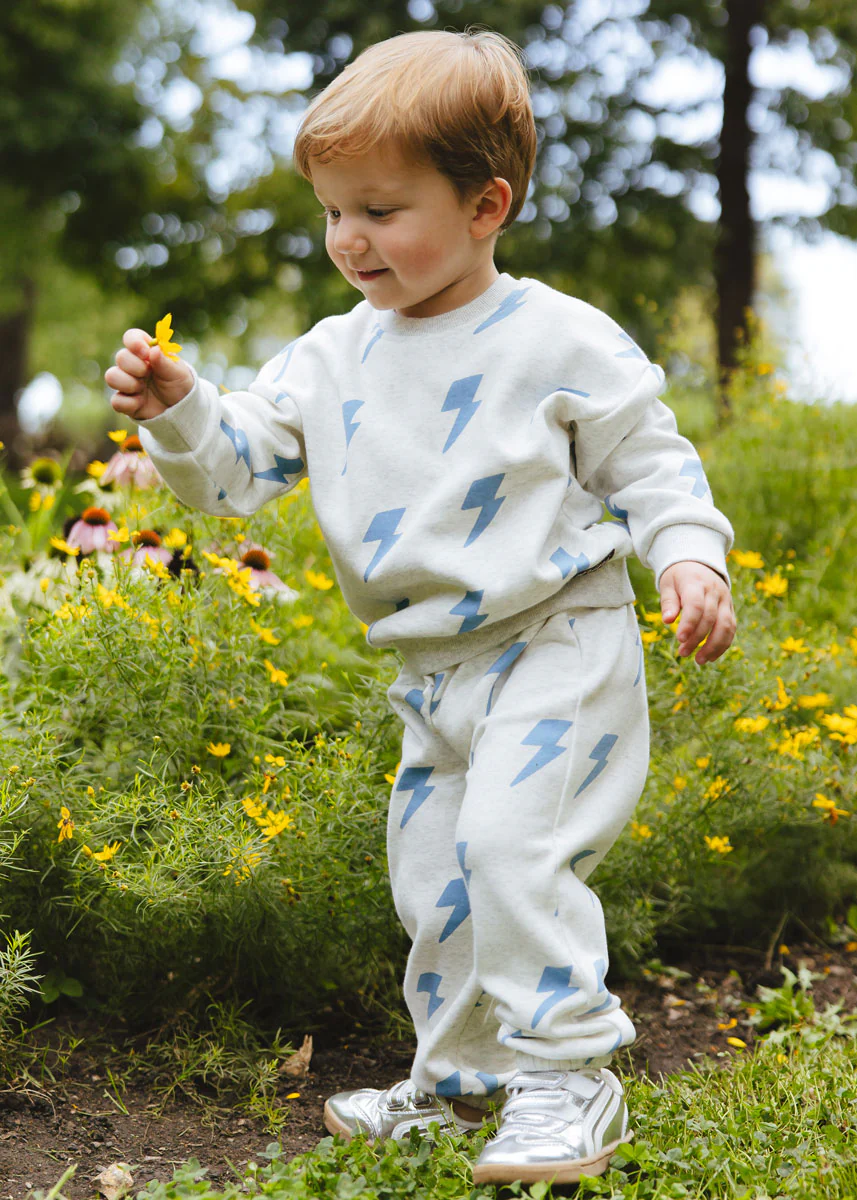 Lightning Bolt Sweatsuit Set - Blue - Image 4