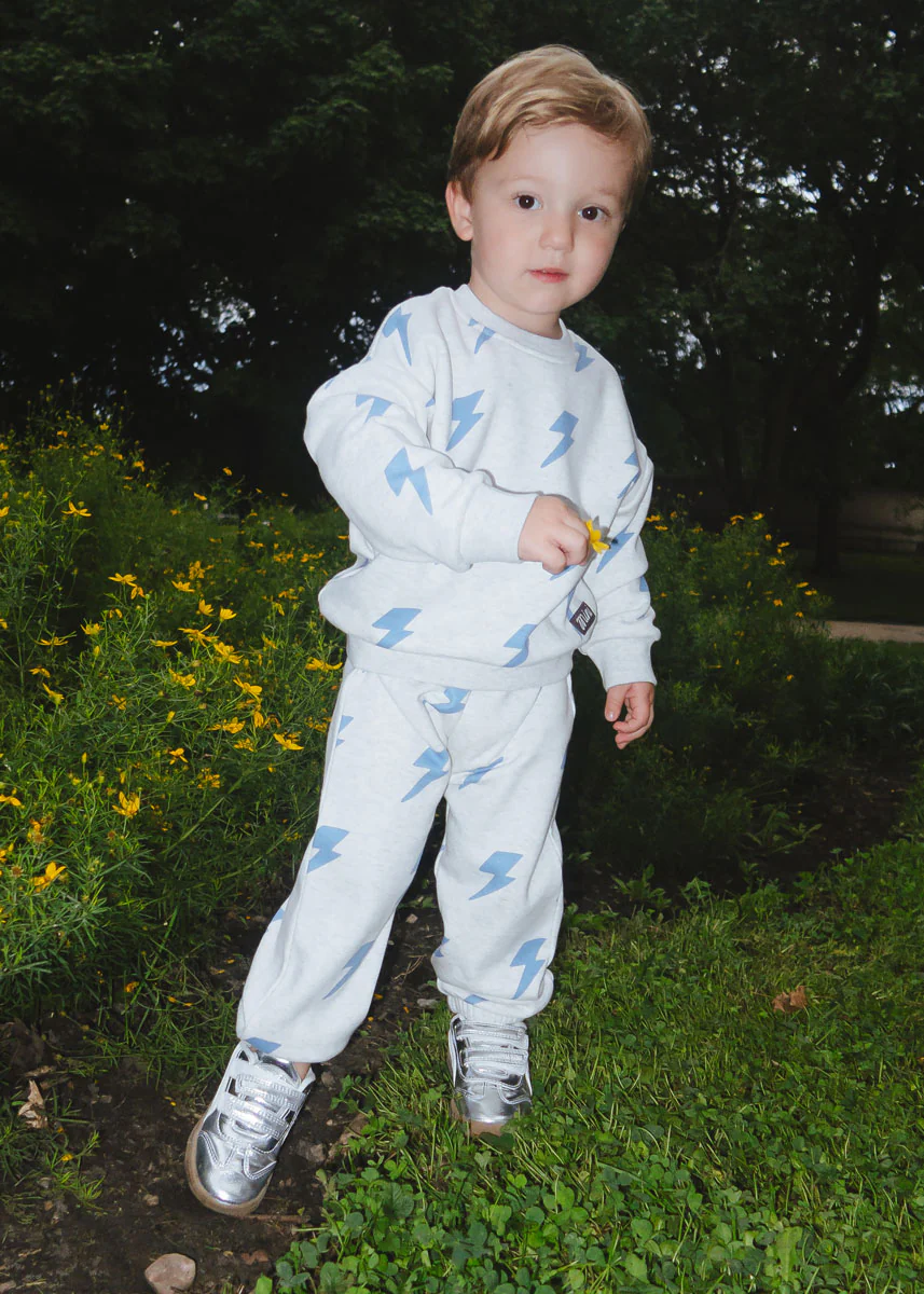 Lightning Bolt Sweatsuit Set - Blue - Image 7