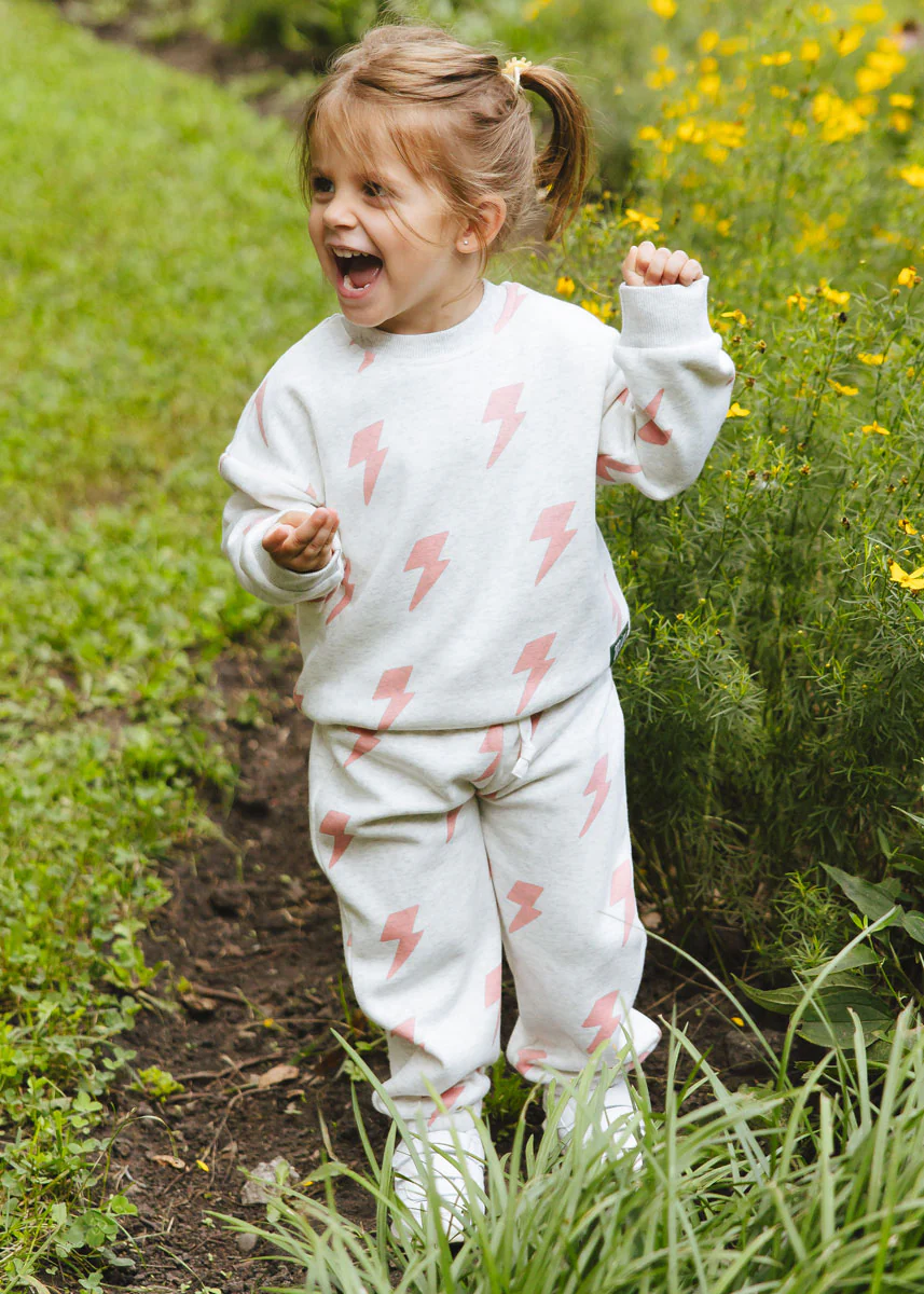 Lightning Bolt Sweatsuit Set - Pink - Image 7