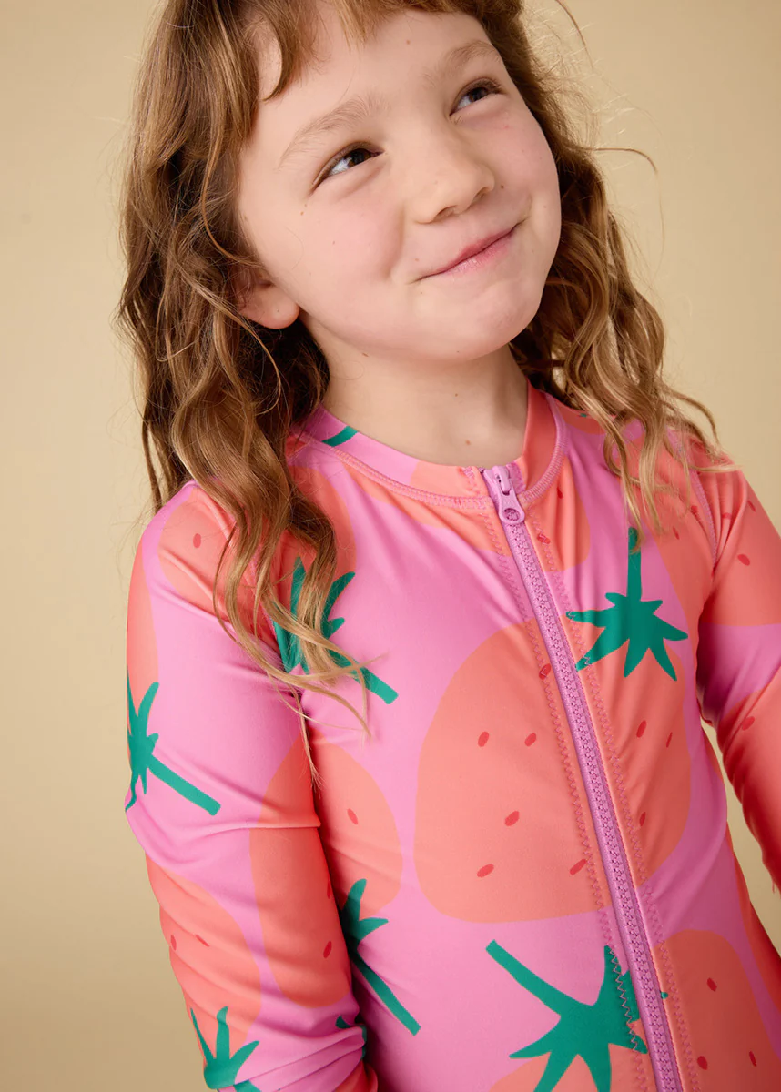 Long Sleeve One-Piece Swimsuit - Fresas Favoritas - Image 2