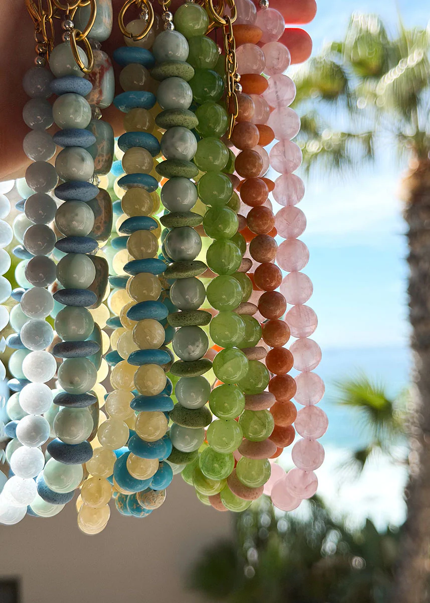 Lucia Gemstone Necklace - Light Blue - Image 2