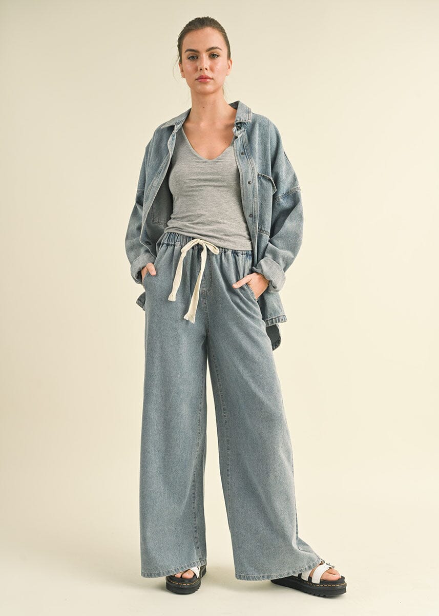 Mackenzie Washed Denim Snap Shacket - Image 6