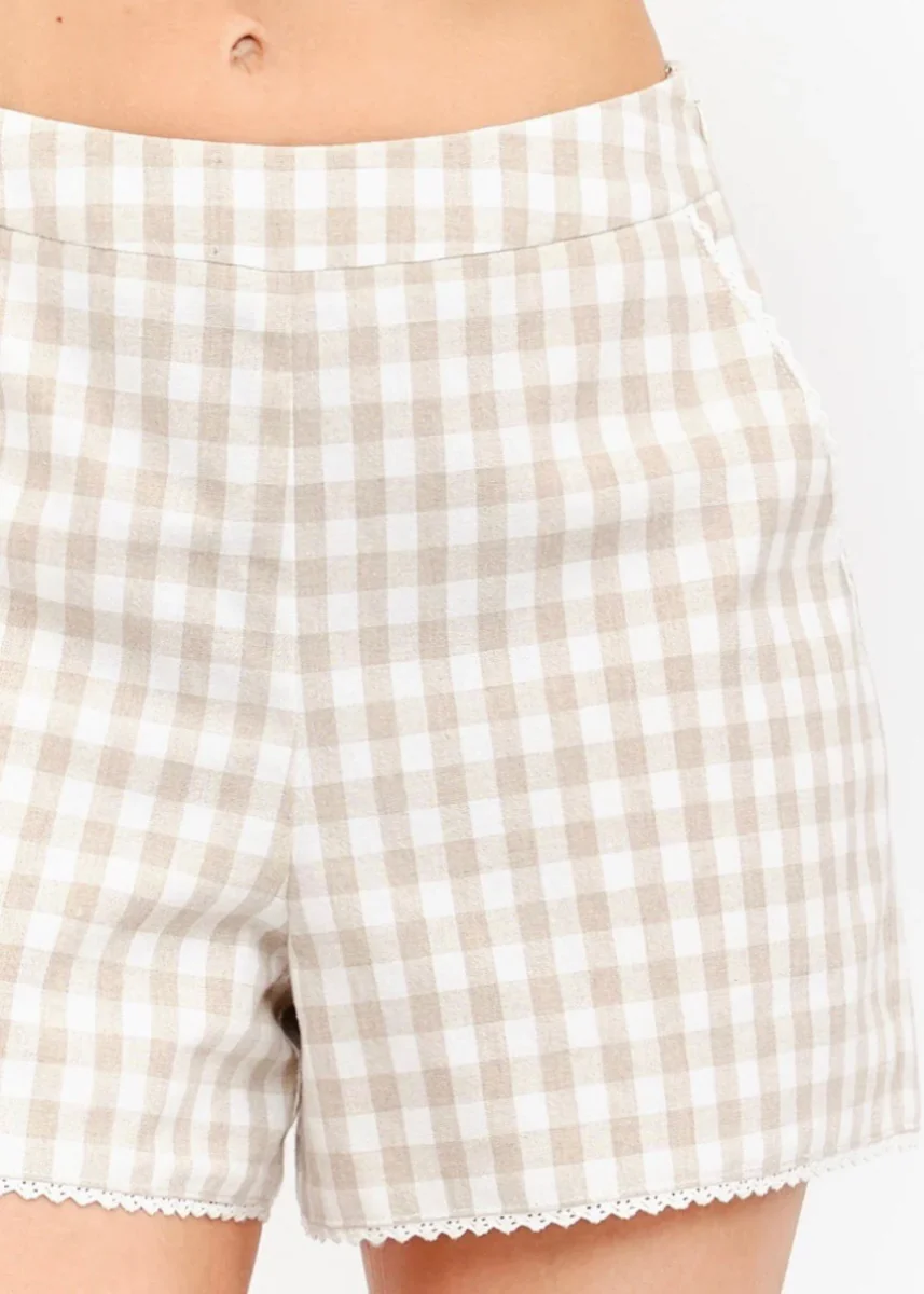 Marina Gingham Short - Natural - Image 2