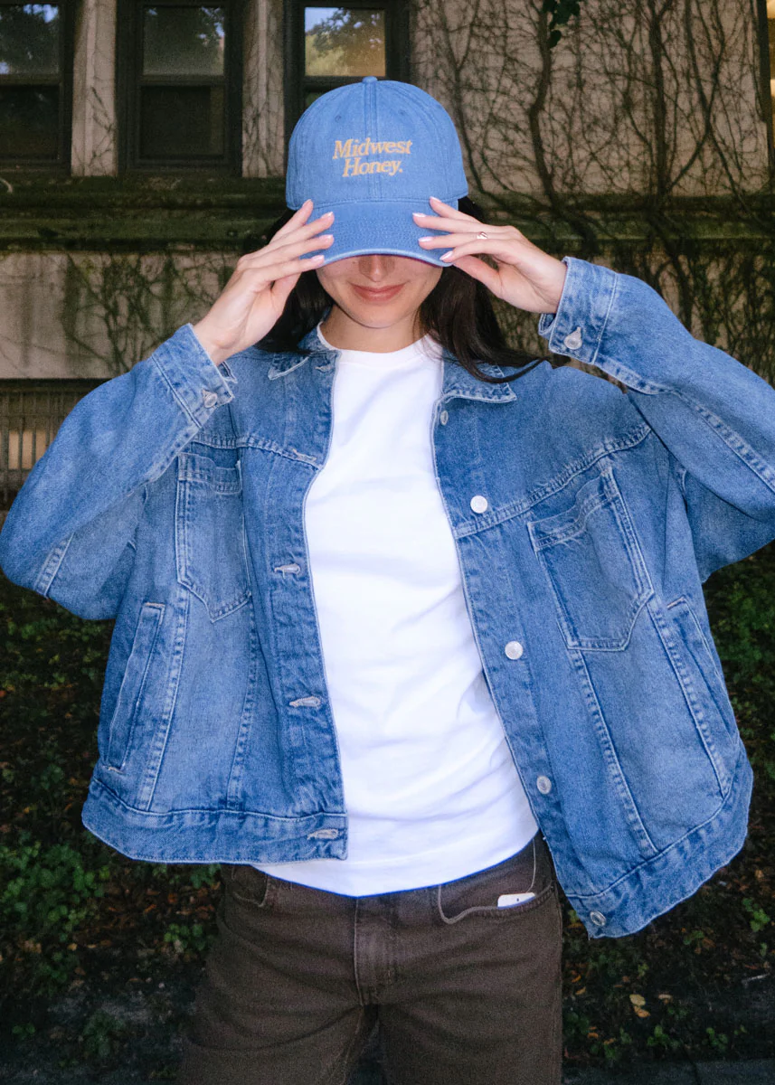 Midwest Honey Dad Hat - Dark Denim - Image 9