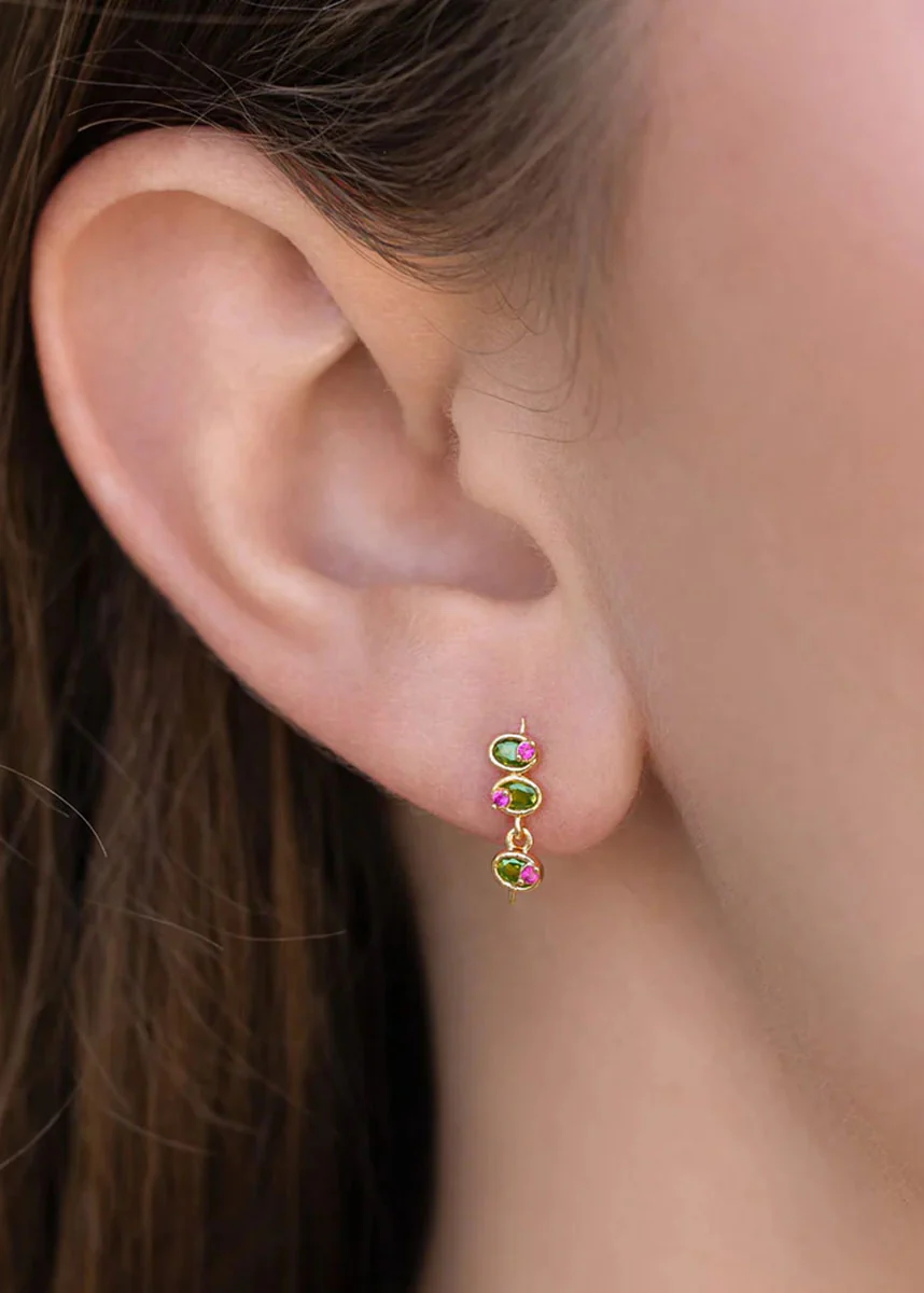 Mini Olive Studs - Gold - Image 2