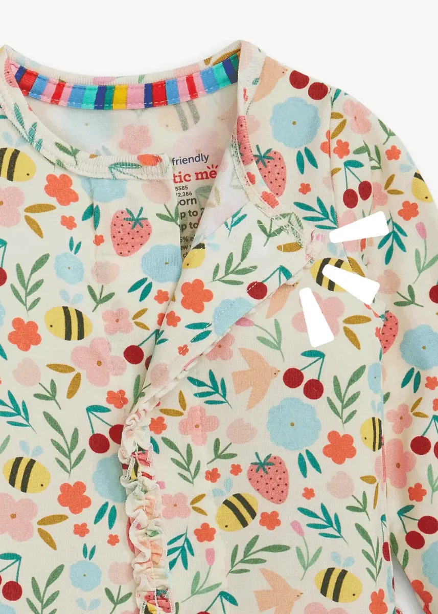 Modal Magnetic Ruffle Footie - Honey Blossom - Image 3