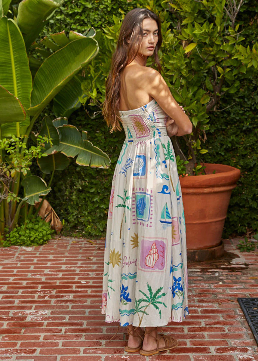 Montmartre Midi Dress - Ivory Multi - Image 2
