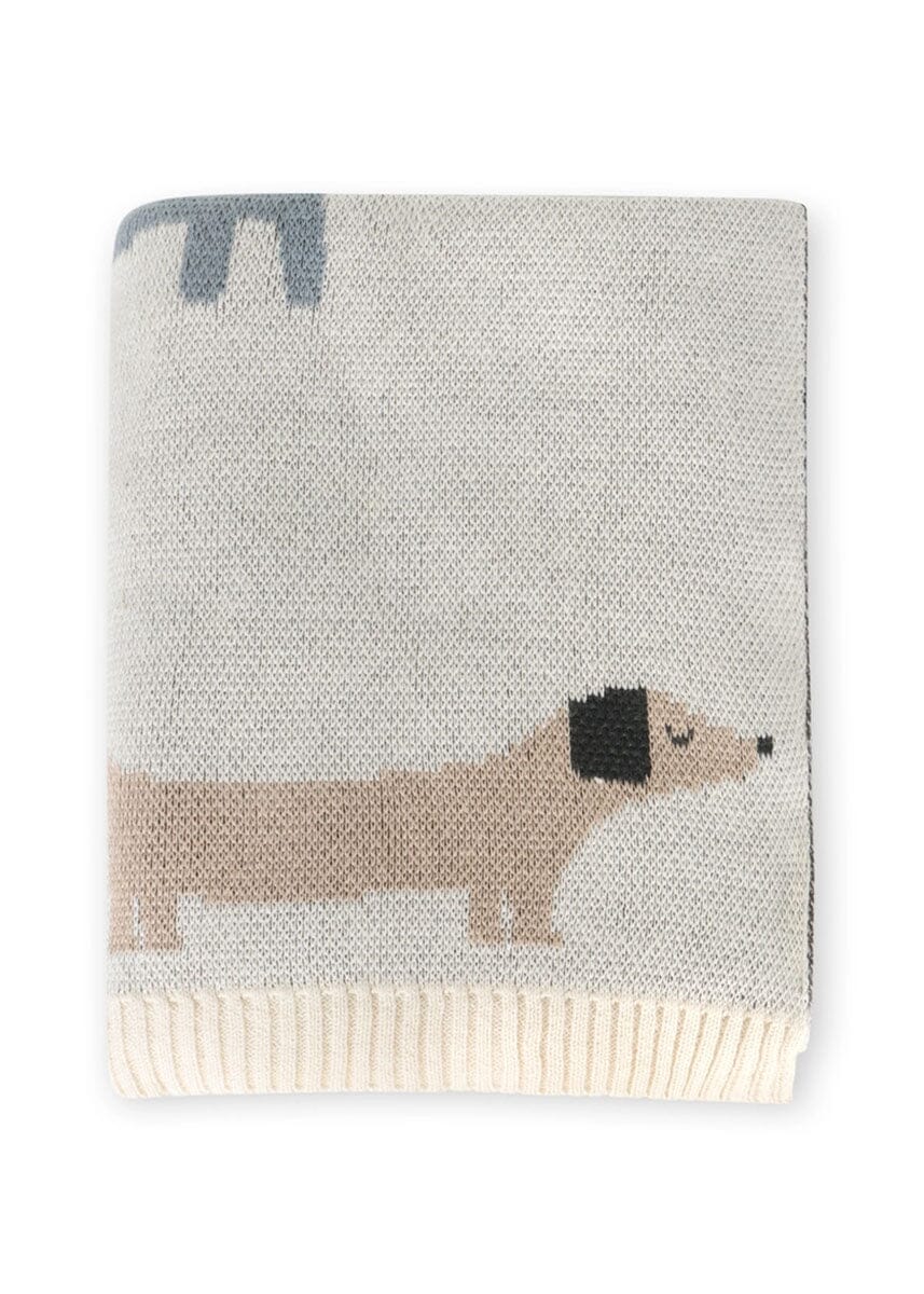 Organic Jacquard Sweater Knit Baby Blanket - Buddy Dog - Image 3