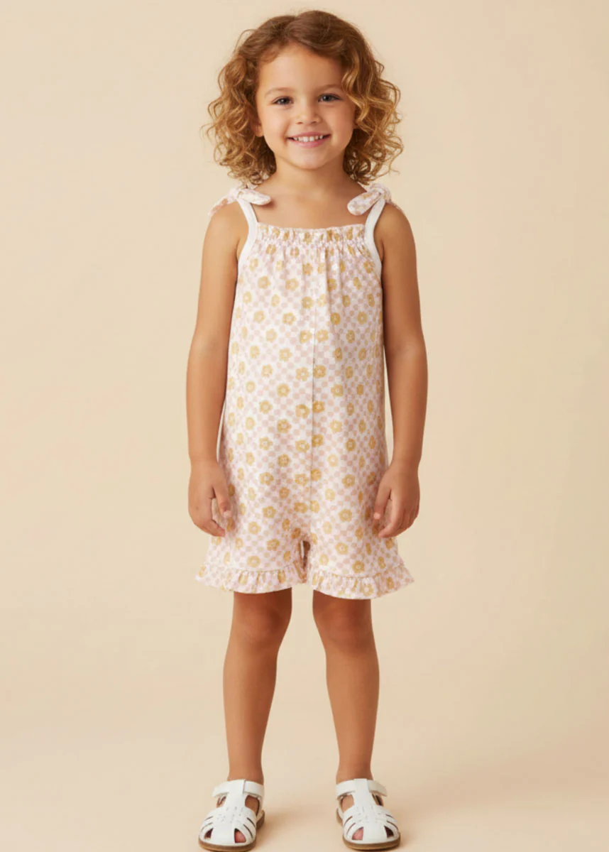 Organic Ruffle Jumpsuit - Pop Floral - Image 2