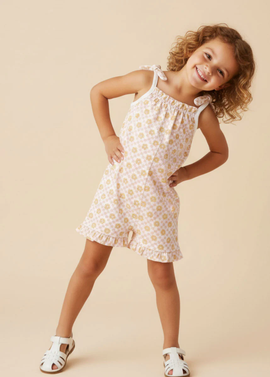 Organic Ruffle Jumpsuit - Pop Floral - Image 3