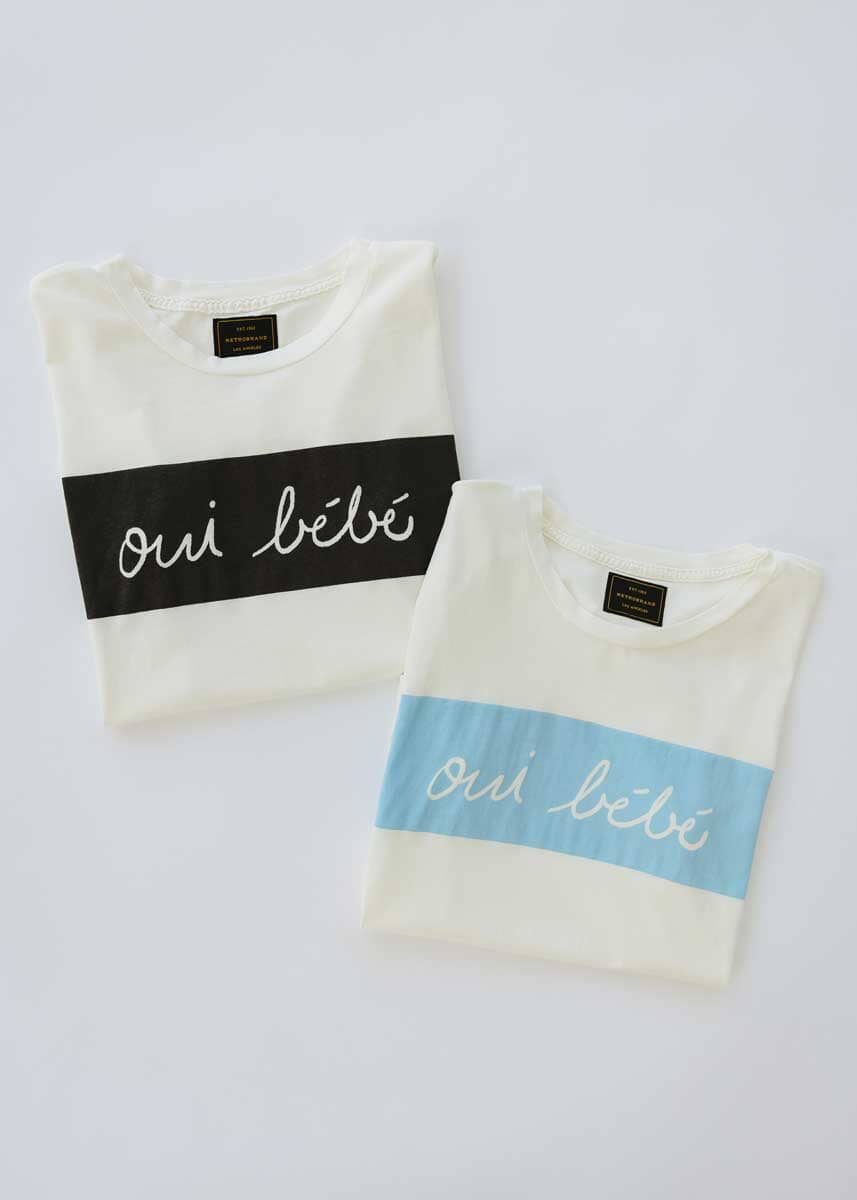 Oui Bebe Vintage Cursive T-Shirt - Blue - Image 8