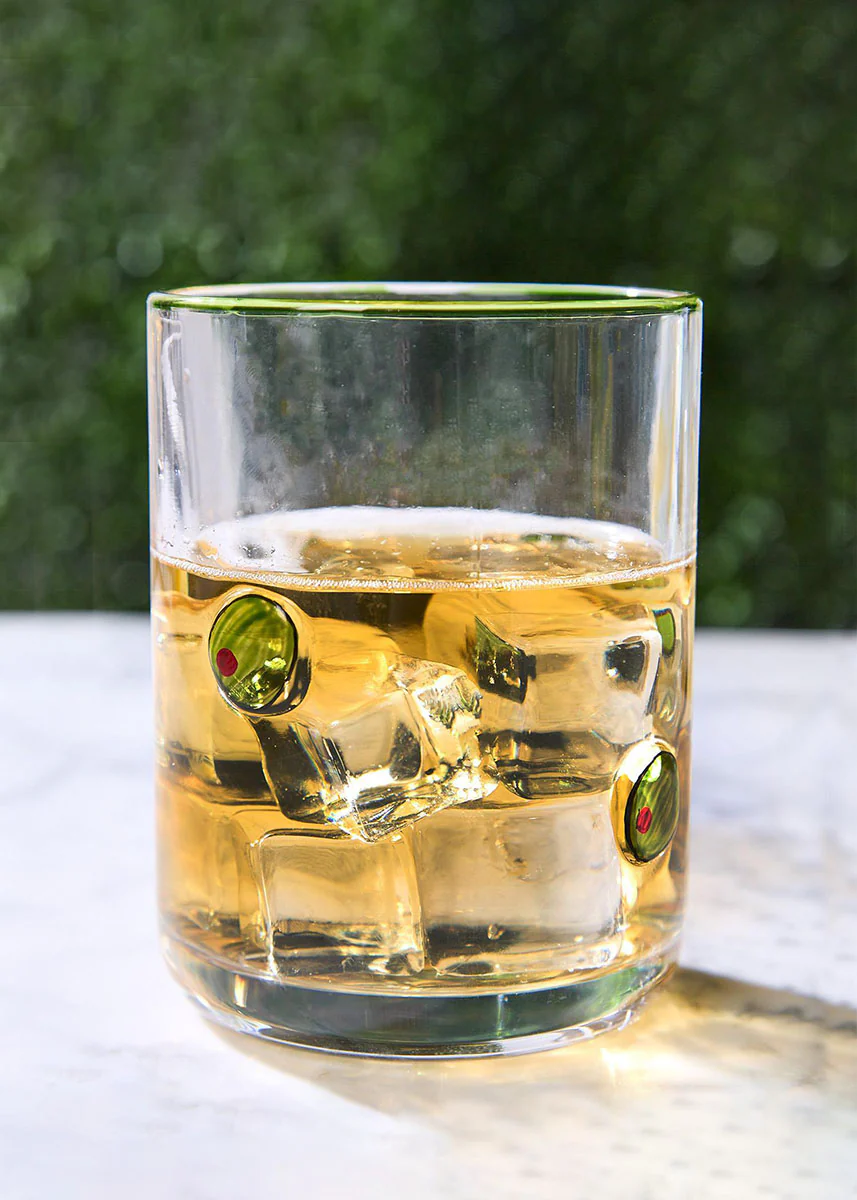 Painted Martini Olives Glass - Image 2