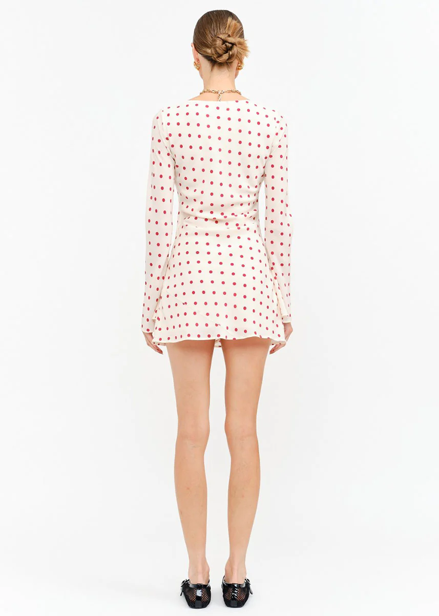 Palermo Polka Dot Mini Dress - Cream - Image 5