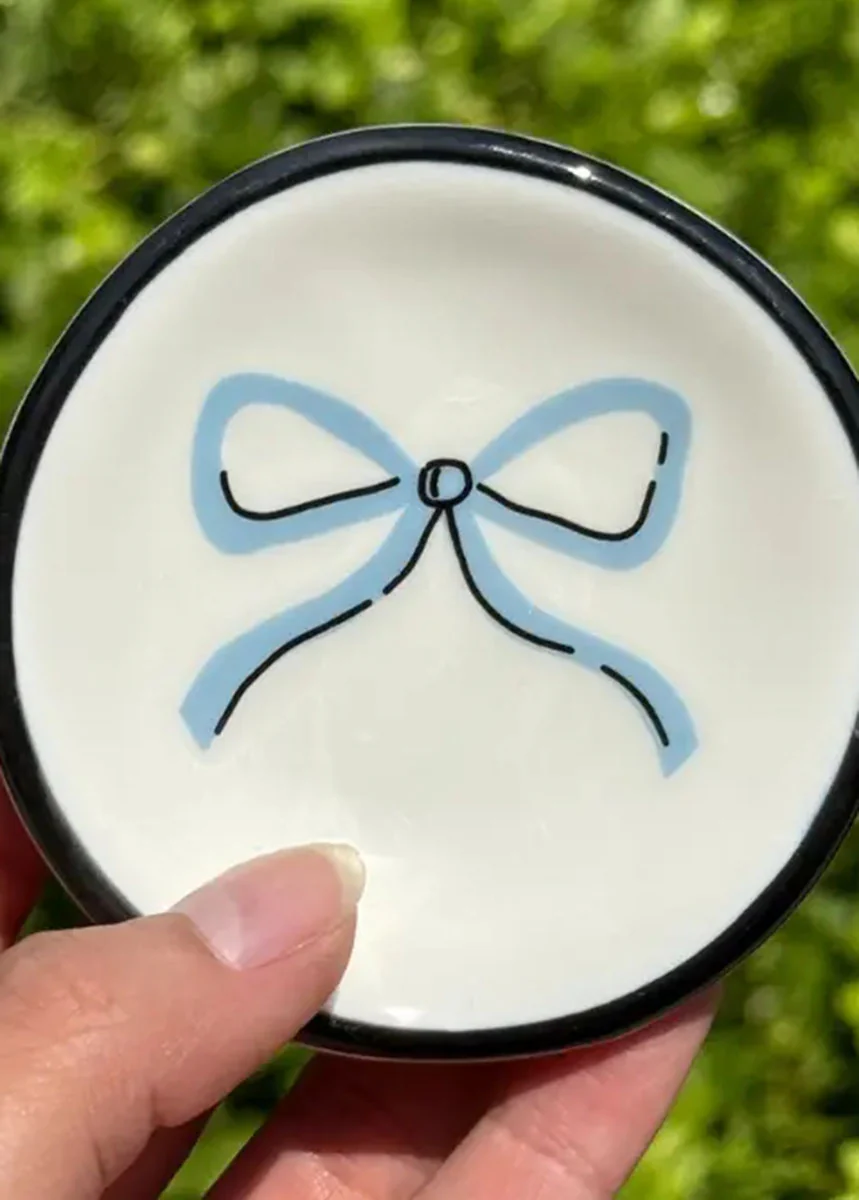 Pastel Blue Bow Ring Dish - Image 2