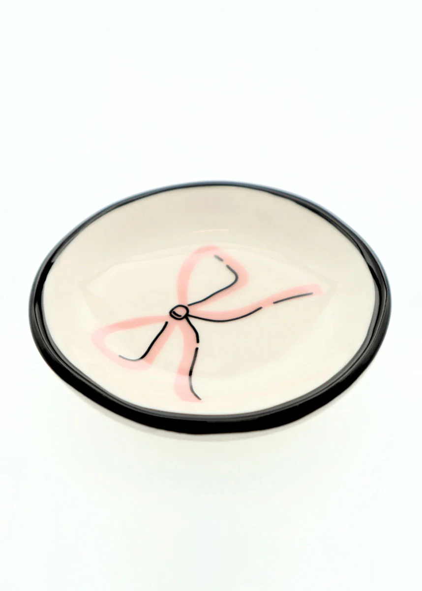Pastel Pink Bow Ring Dish - Image 3
