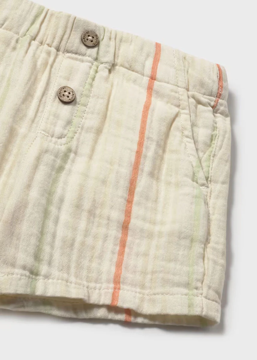 Percy Wide Leg Linen Shorts - Stripe - Image 3