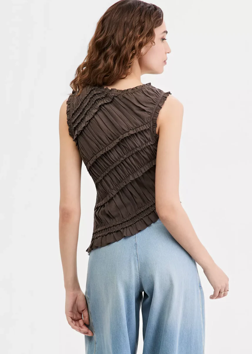 Pink Sands Smocked Top - Chocolate - Image 2