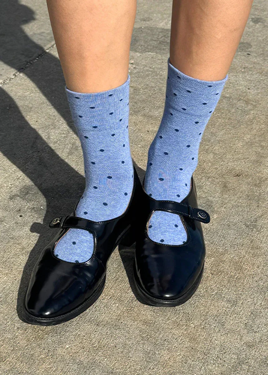 Polka Dot Sneaker Socks - Blue & Navy - Image 2