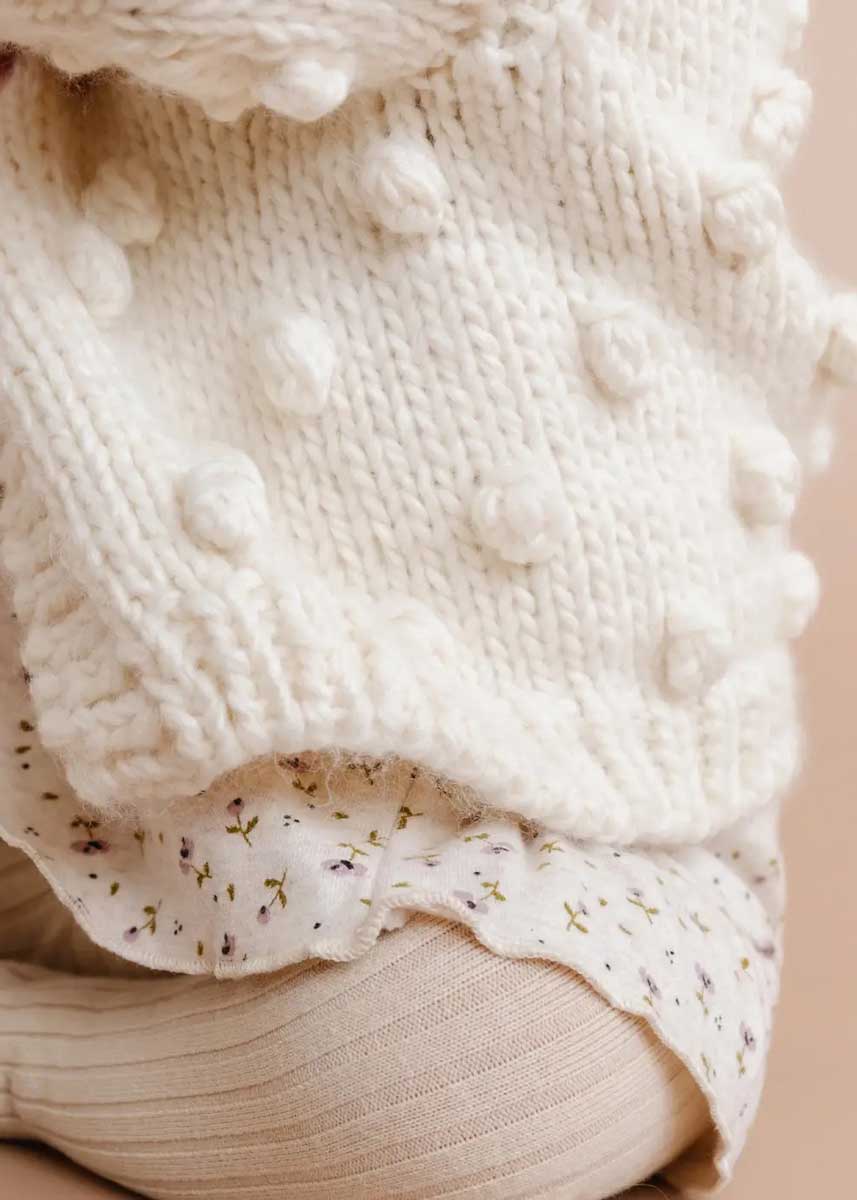 Popcorn Cardigan - Cream - Image 3
