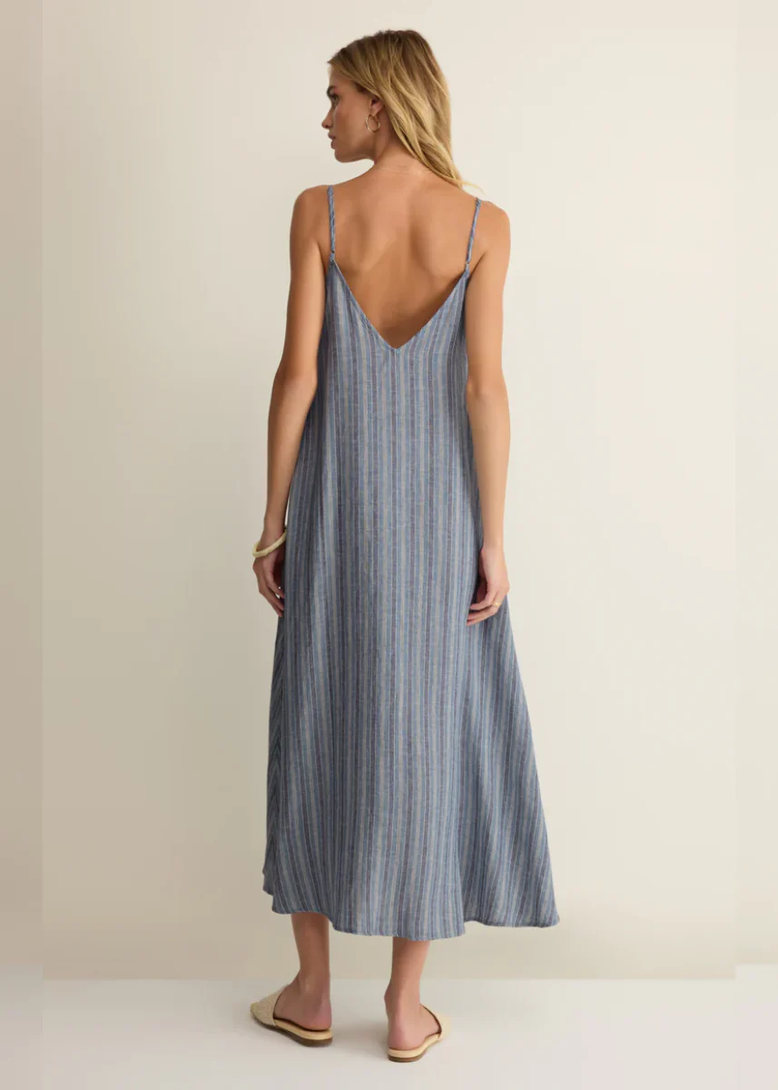 Sandcomber Striped Midi Dress - Indigo - Image 2
