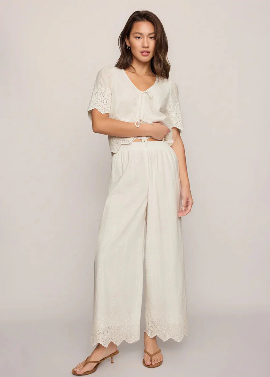 Sea Esta Embroidered Pant - White - Image 3