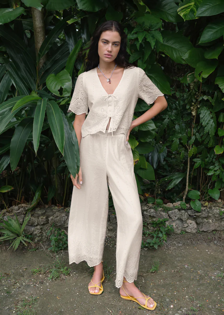 Sea Esta Embroidered Pant - White - Image 4