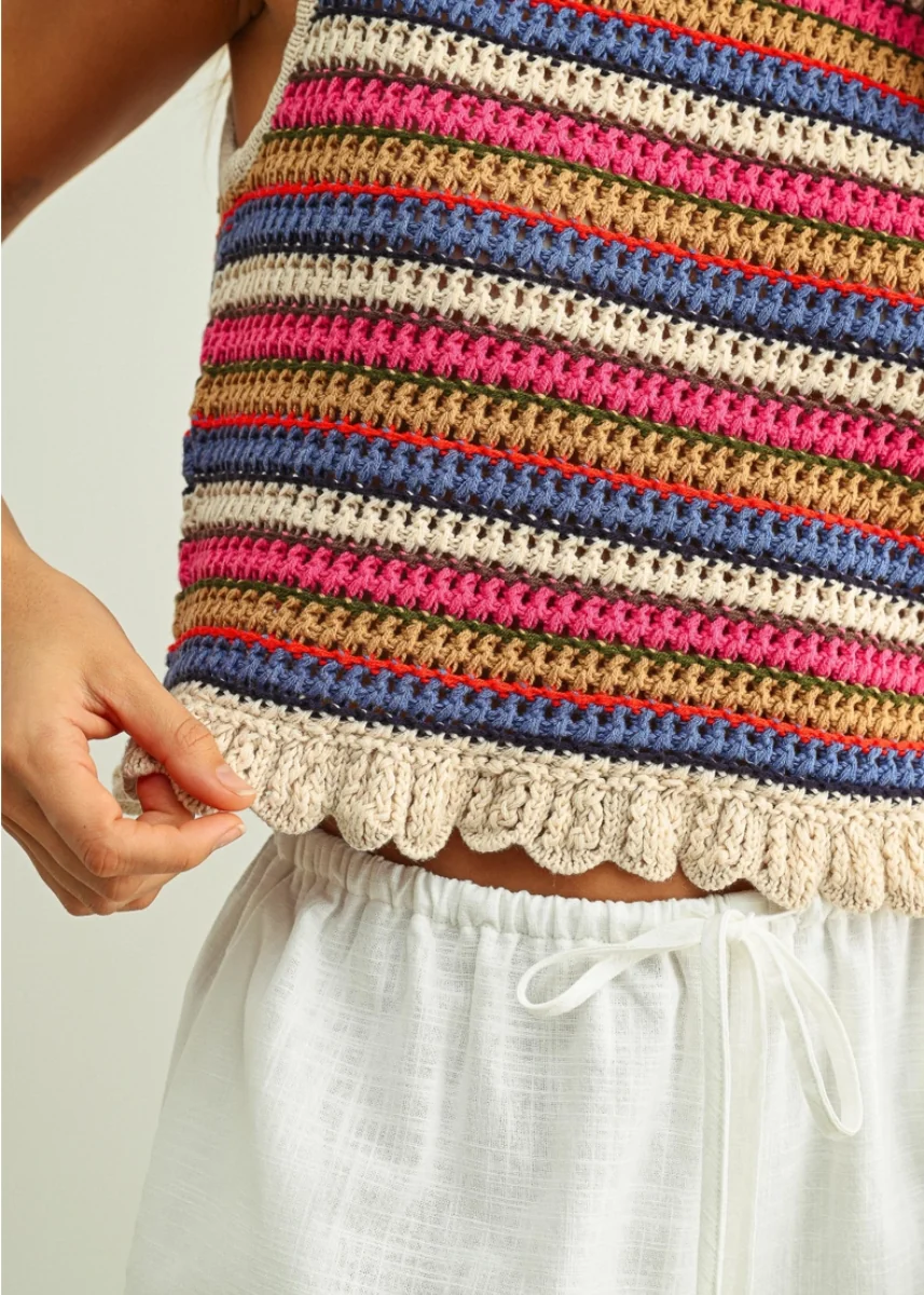 Selena Colorful Sleeveless Top - Image 2