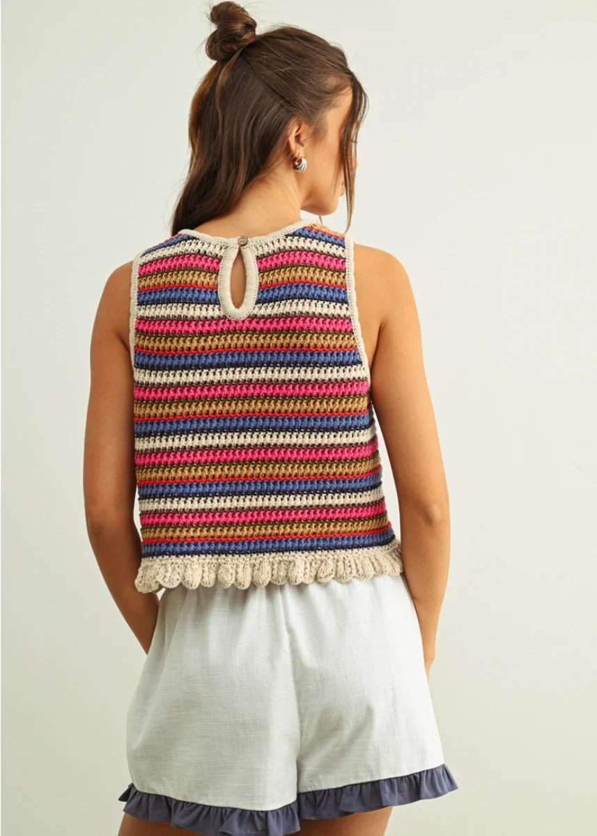 Selena Colorful Sleeveless Top - Image 3
