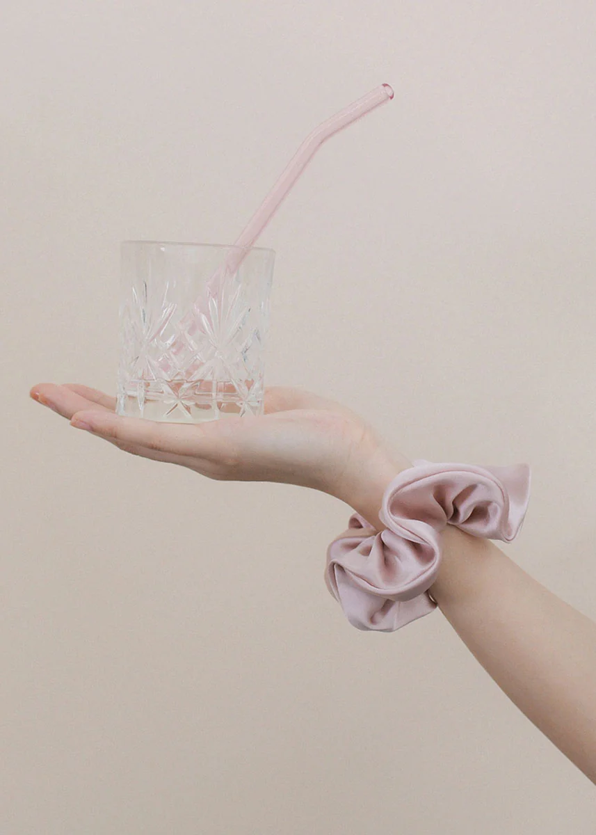 Silken Hair Scrunchie - Pale Rose - Image 3