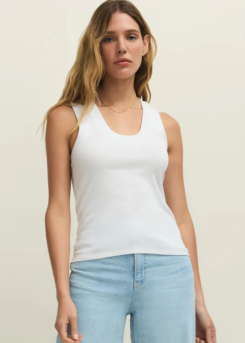 Sirena Colorblocked Rib Tank - White - Image 4
