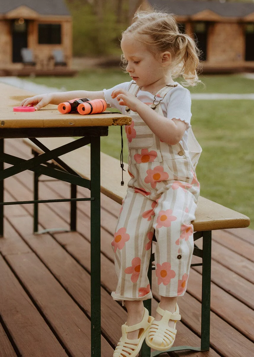 Striped Floral Overalls - Image 4